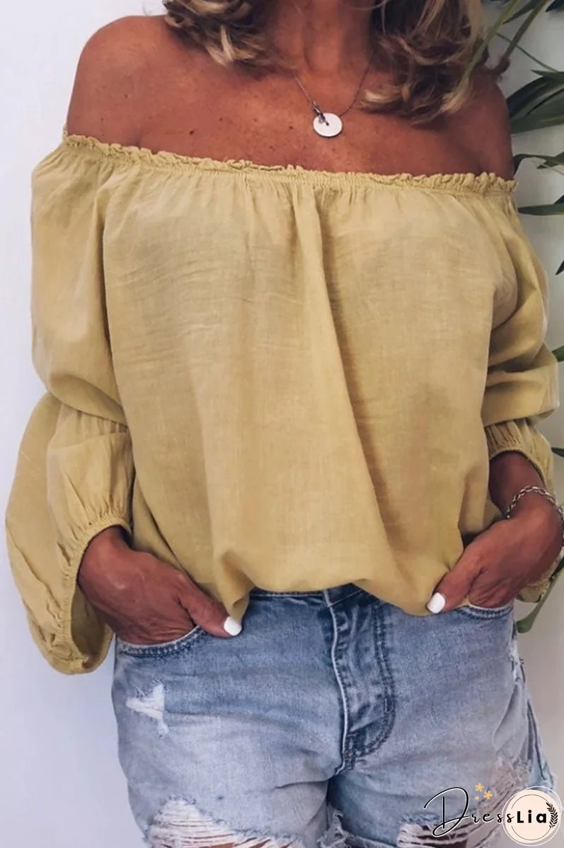 Fashion Casual Solid Patchwork Off the Shoulder Tops