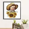 Diamond Painting -DIY Round Drill Sunflower Cowboys(40x40cm)