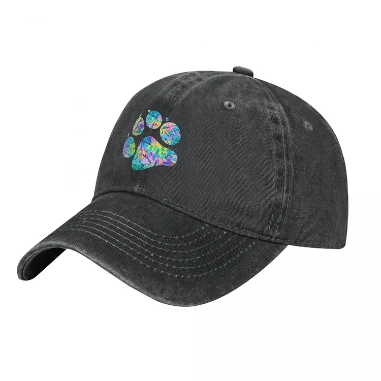Rainbow Paw Dog Lover Baseball Cap Vintage Distressed Denim Sun Cap Unisex Style Outdoor Summer Gift Caps Hat