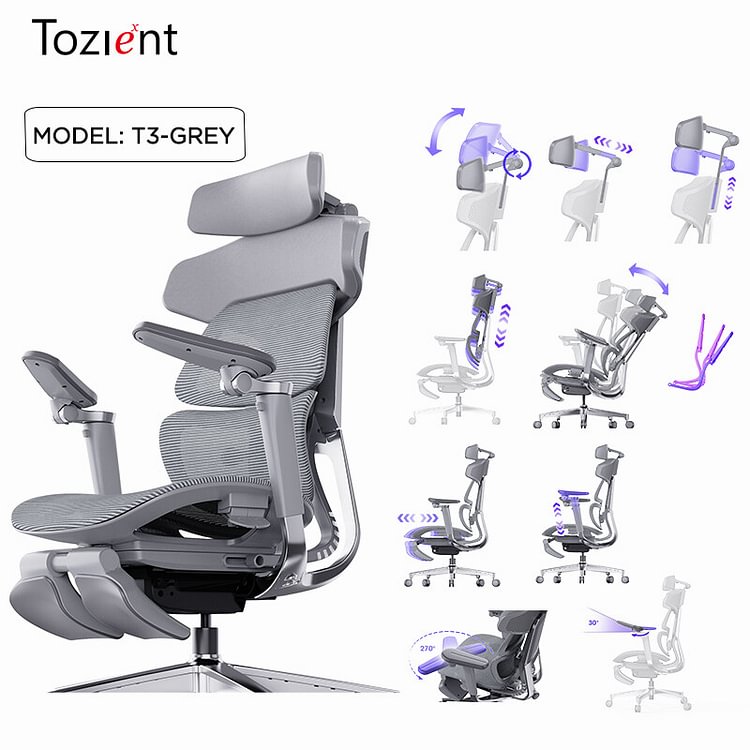 ToZient Ergonomic Office Chair,Adjustable Mechanism, Mesh Back and Seat  Support