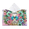 DIY Diamond Art Tissue Box Holder Butterfly PULeather Diamond Art Desktop Organizer Resin Rhinestone Storage Organizers Gem Art Home Office Decor Craft Gift for Women