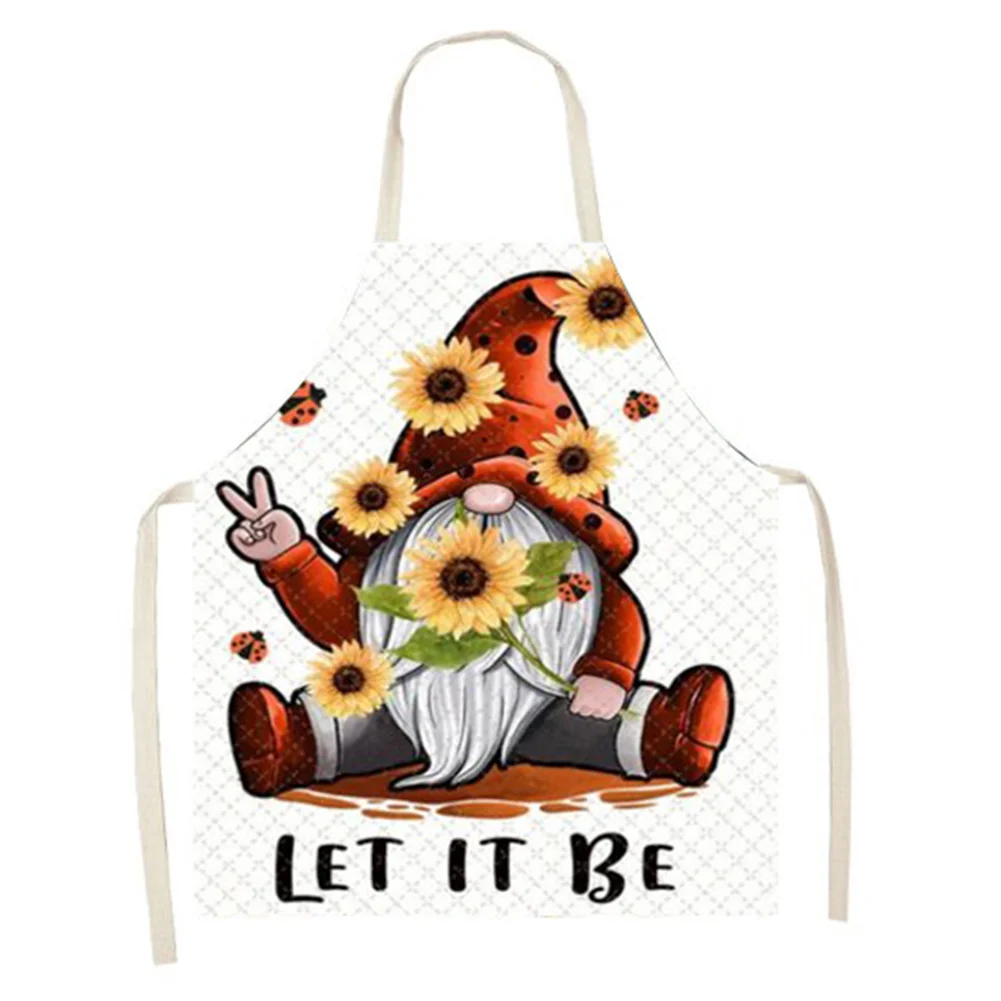 Linen Print Apron - Let it Be Gnome - 68x55cm