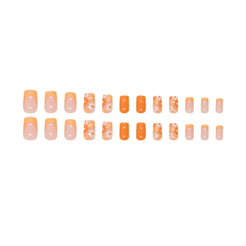 Churchf Churchf Nail Print Wear Nail Solid Color Removable Beauty Nail Piece Simple Nail Patch 24 Pieces