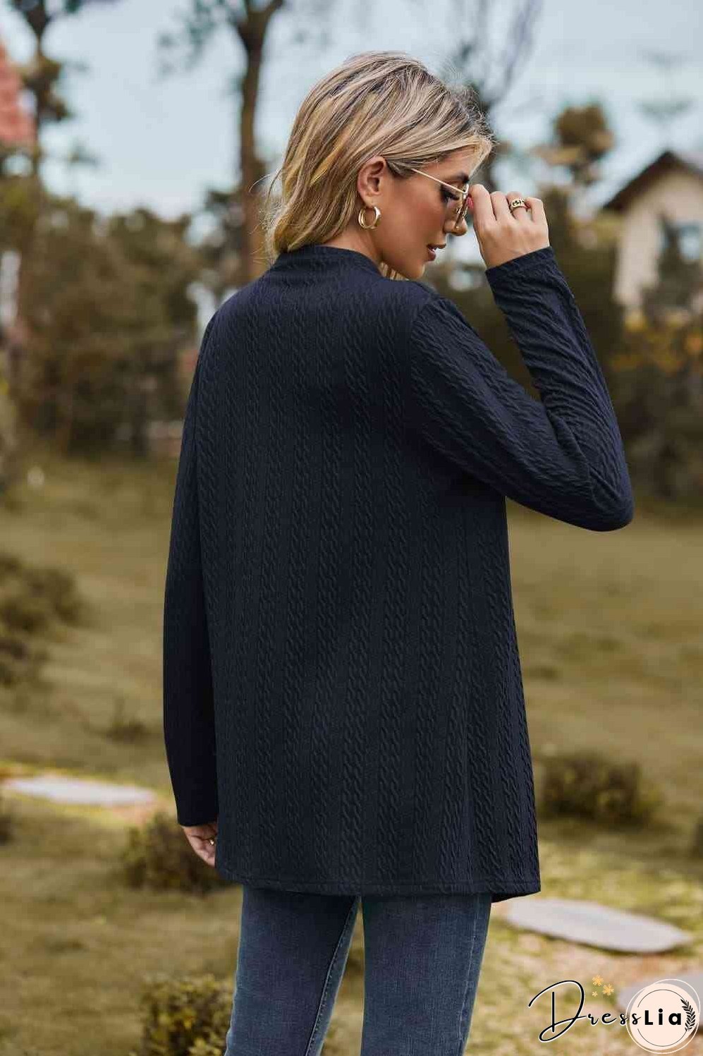 Open Front Long Sleeve Cardigan