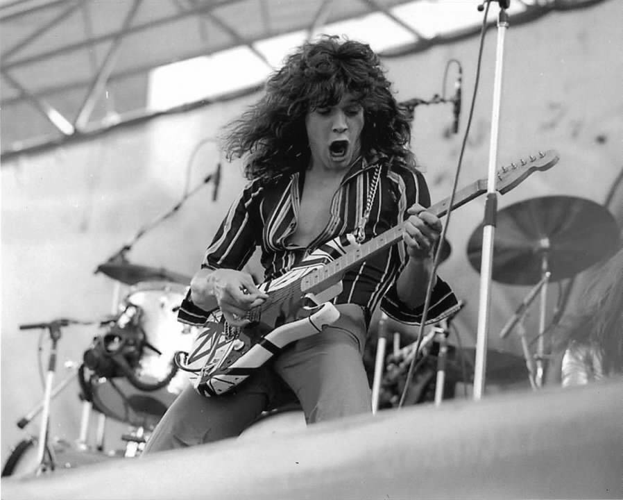 Very early EDDIE VAN HALEN 8x10 Photo Poster painting - TOO COOL! Guitar