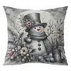 Snowman 11CT 3 Strands DIY Stamped Pillow Covers Cross Stitch Kits for Adults Home Decor 45x45cm tapestrymarket