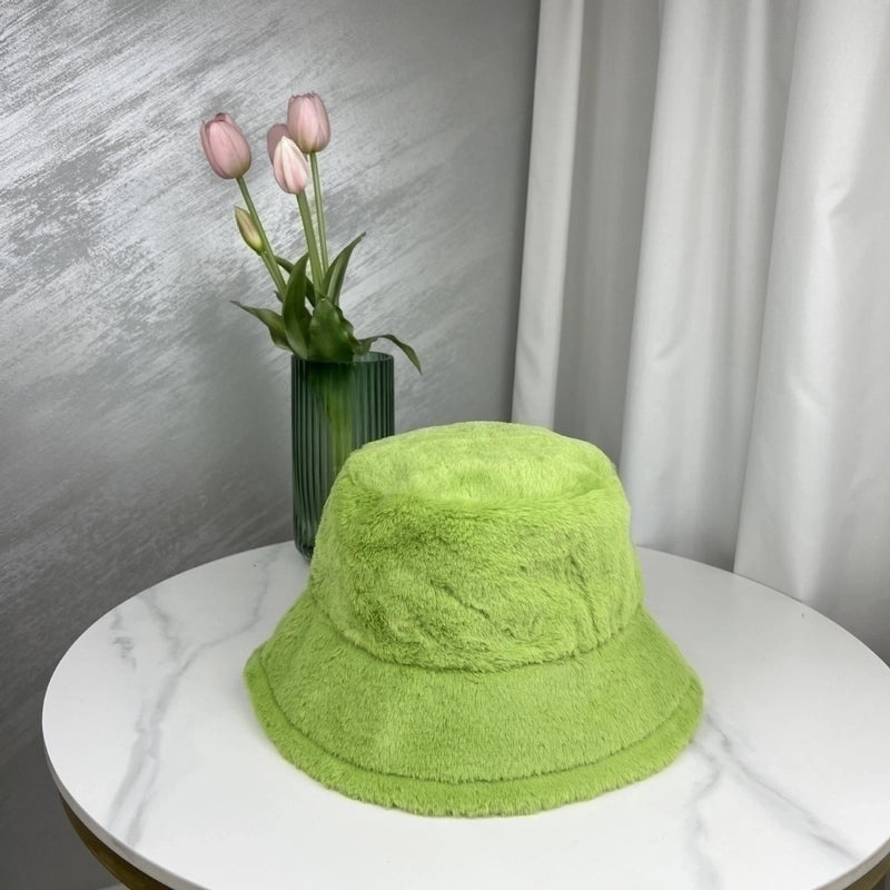 Women’s Basic Solid Color Curved Eaves Bucket Hat