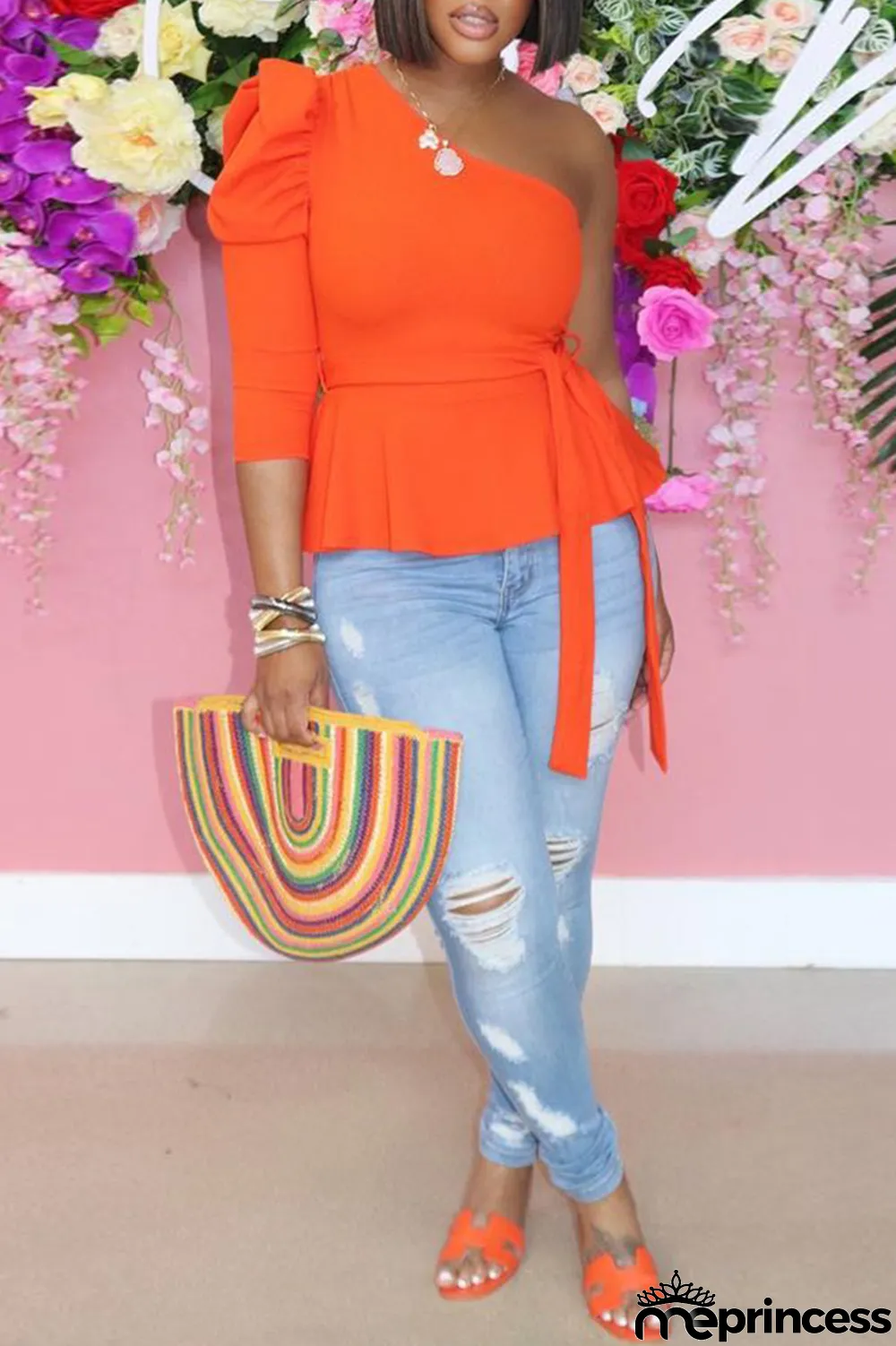 Yellow Fashion Casual Solid Backless Oblique Collar Tops