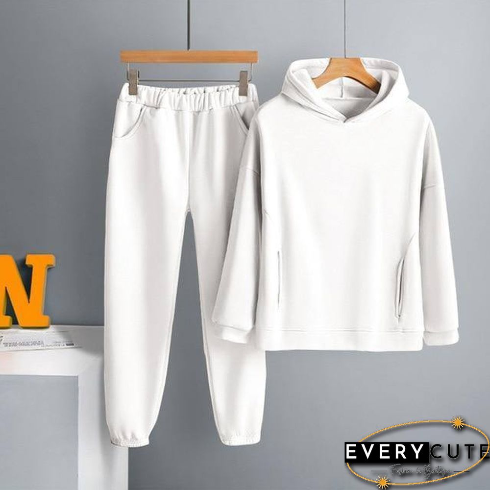 Two Piece Set Casual Fleece Tracksuit Women Winter Women's Sets Oversized Hooded Long Sleeve Hoodie Sport Pants Lady Suit