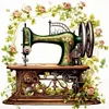 (Multi-Style) Flower Sewing Machine-14CT Stamped Cross Stitch 40*40cm/15.75*15.75in