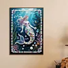 Blaue Meerjungfrau DIY, teilweise Diamantperlen-Malerei-Kunstsets 30x40 cm Spezialform Perlengem&auml;lde Bildkunsthandwerk f&uuml;r Wanddekoration zu Hause