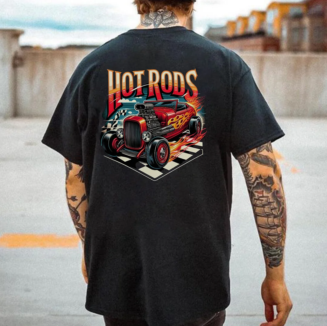 HOT RODS Classic Car Print Men's T-shirt