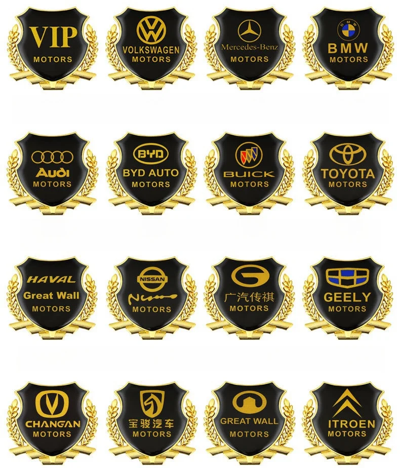 Car triangular window zinc alloy wheat ear car sticker(2PCS)