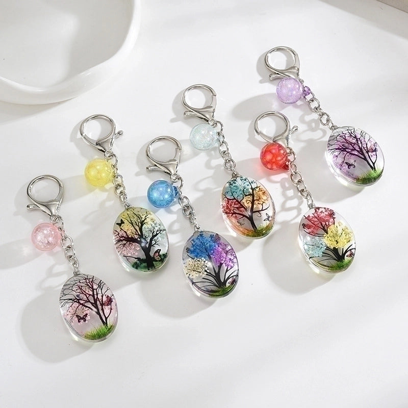 Cartoon Style Flower Resin Women’s Bag Pendant Keychain