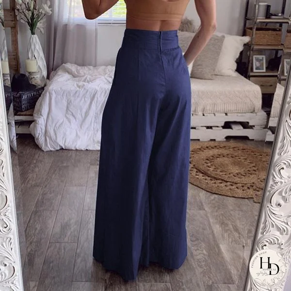 Vintage Pockets Plain Plus Size Casual Pants