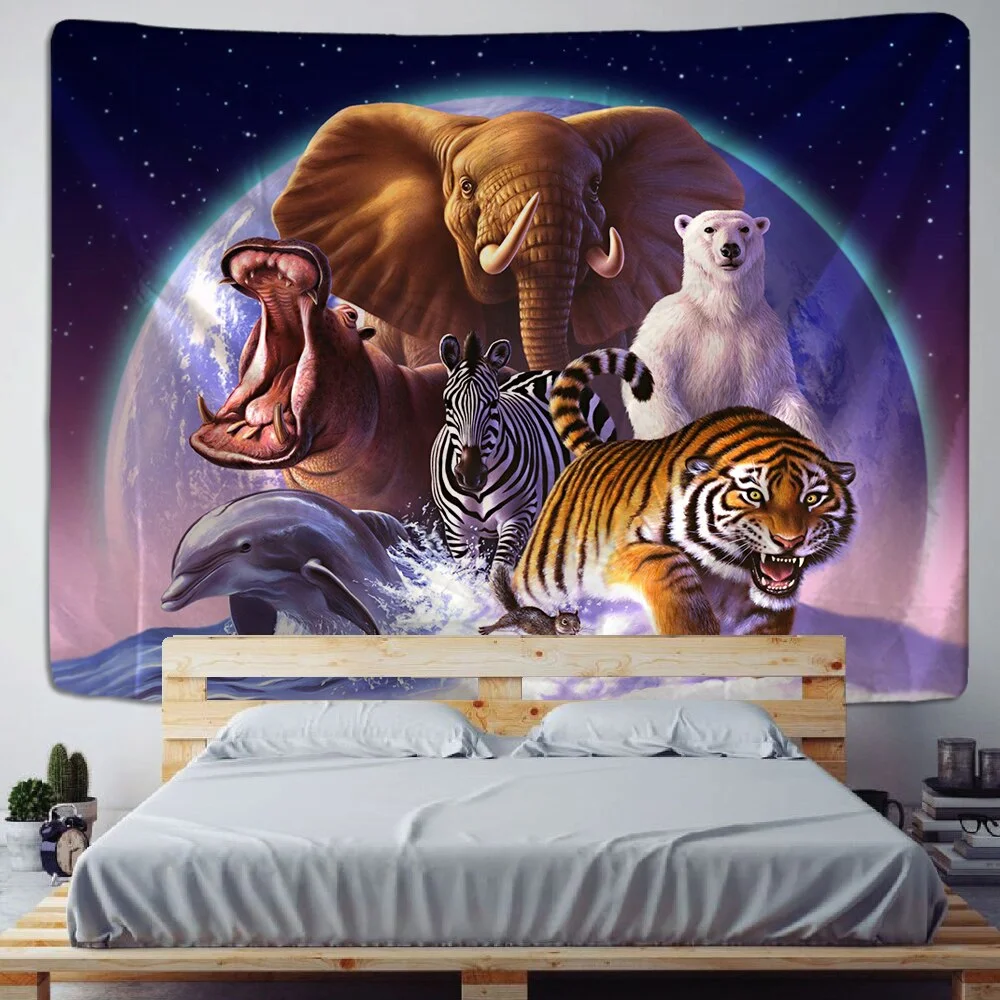 Bohemian Mandala Elephant Tapestry Wall HangingSandy BeachPicnic Throw Rug Blanket Camping Tent Travel Sleeping Pad Custom Room