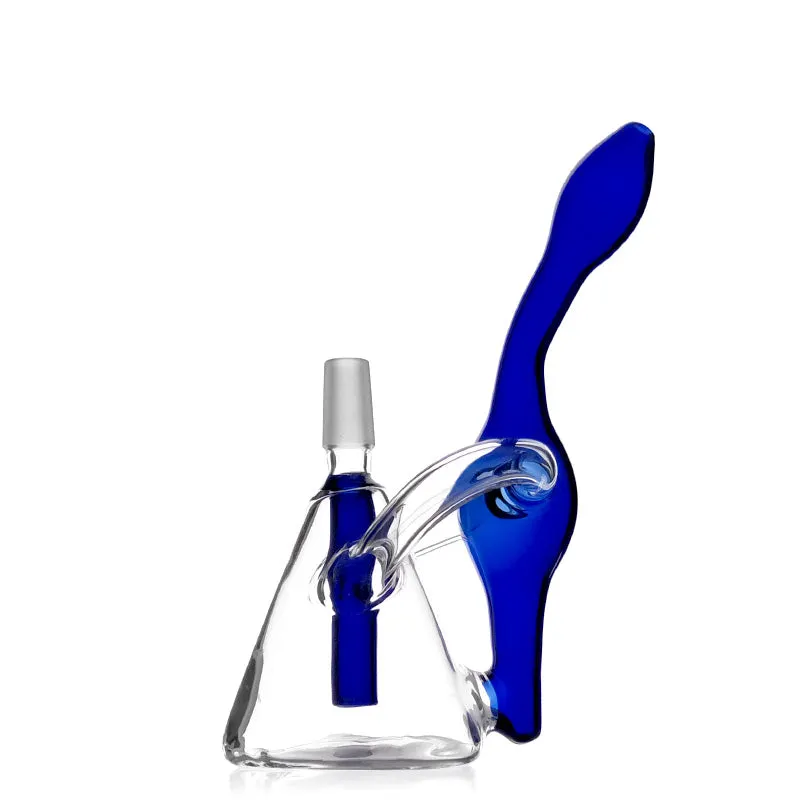 6.5" Glass Recycler Vapor Bubbler with Inline Diffuser  Blue