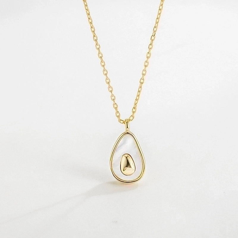 304 Stainless Steel 18K Gold Plated IG Style Inlay Avocado Acrylic Earrings Necklace