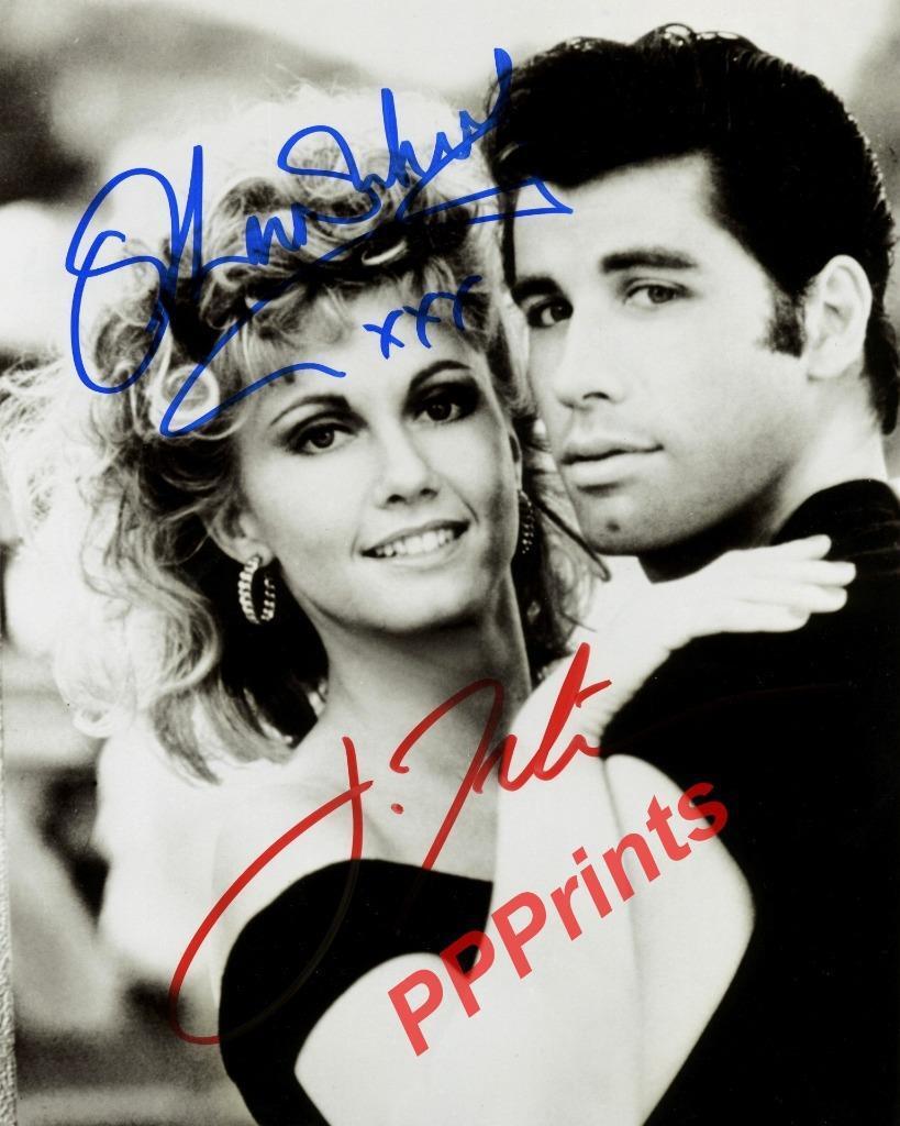 GREASE X2 TRAVOLTA CAST SIGNED AUTOGRAPHED 10X8 SIGNED REPRO Photo Poster painting PRINT BOND