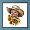 Diamond Painting -DIY Round Drill Sunflower Cowboys(40x40cm)