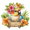 (US Only)Parrot Theme Wood DIY Diamond Painting Hooks Home Decor Craft Kit for Wall Decor