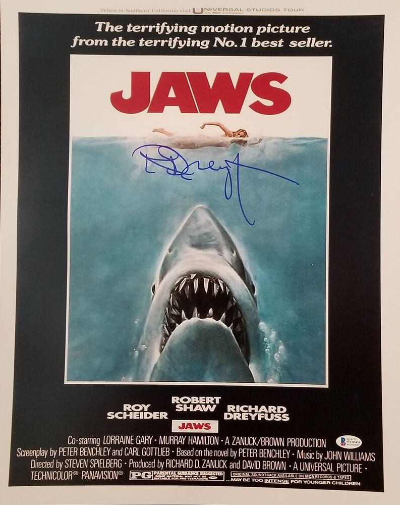 Richard Dreyfuss signed JAWS 16x20 Movie Poster Photo Poster painting BAS autograph