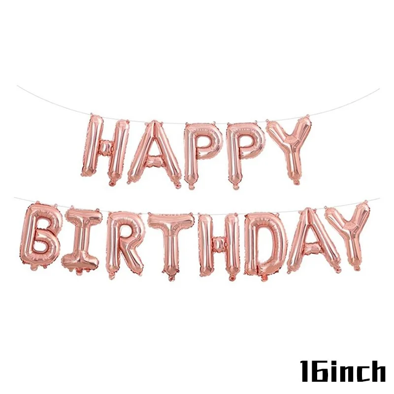 Rose Gold Birthday Party Balloons Set Happy Birthday Party Decoration Adult Foil Balloons Air Ballons Globos Supplies
