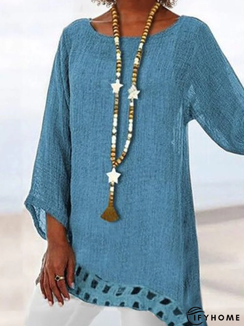 Bateau/boat Neck Casual Top | IFYHOME