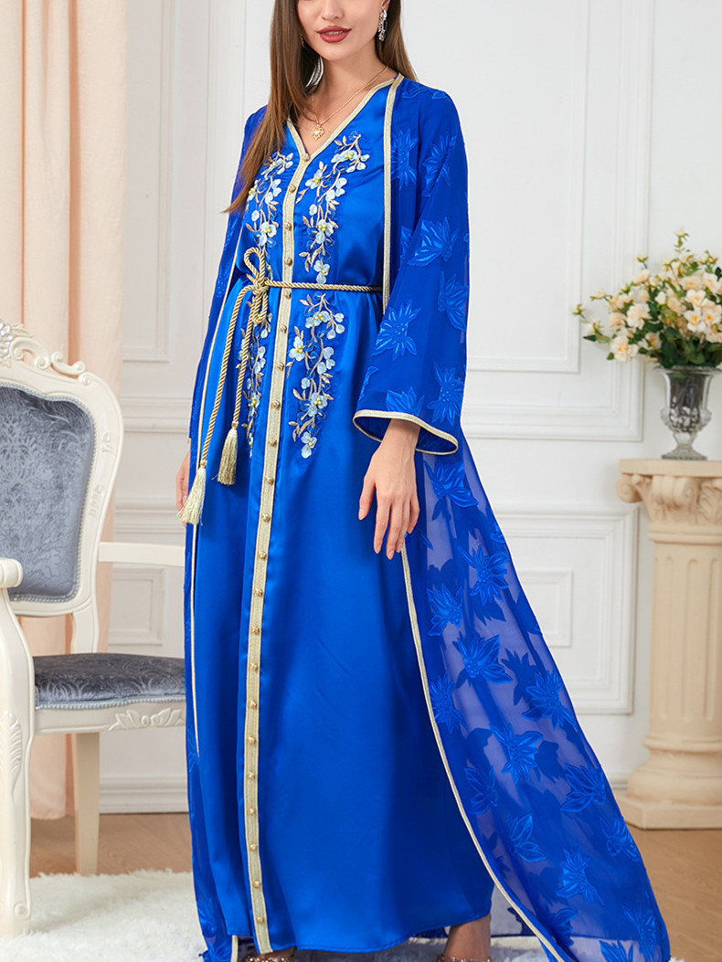Floral Pattern V Neck Dress and Tunic Set | Oxredo Shop Ramadan Sale