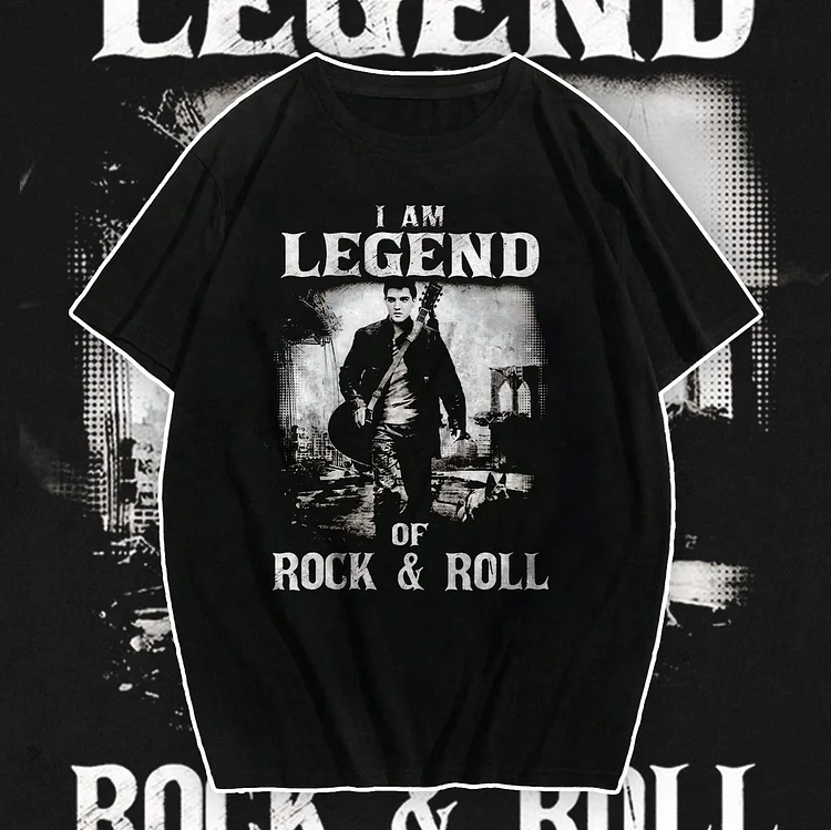 Davidhawaii100% Cotton Casual Attractive King of Rock T-Shirt - 100% Cotton