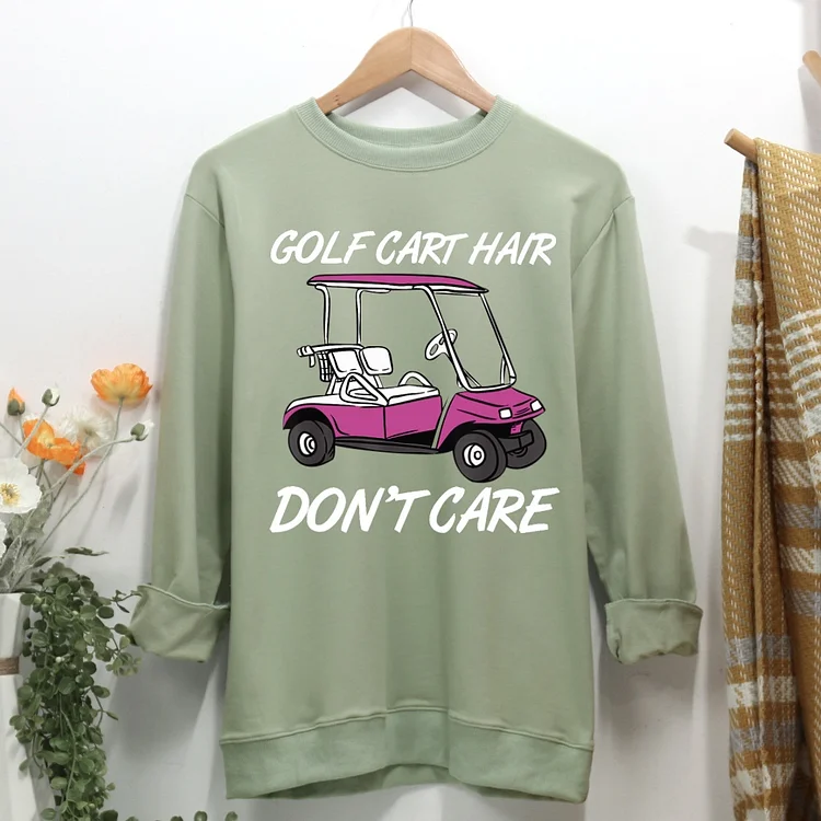 Golf Cart Hair Don t Care Women Casual Sweatshirt