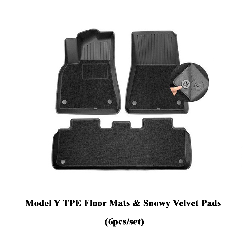 Nestour Tesla Model Y Floor Mats All-Weather Anti-Slip Waterproof Full