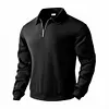 Men's Long Sleeve Quarter Zip Polo Sweatshirt - Casual Lapel Collar Textured Waffle Knit Pullover Sweater by Inlyline