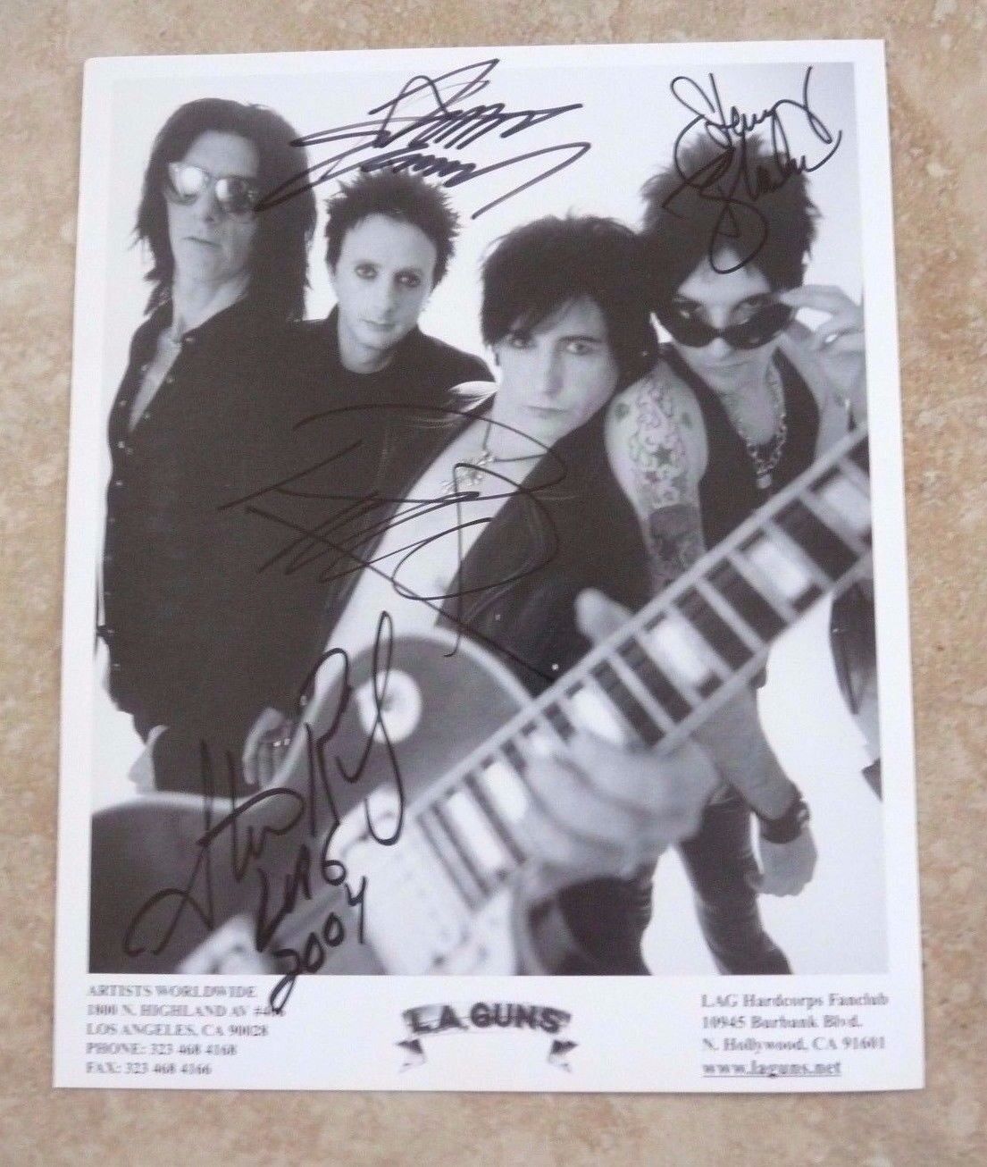 L.A. Guns Signed 8x10 Photo Poster painting PSA Guaranteed Riley Lewis Blades Hamilton 2004