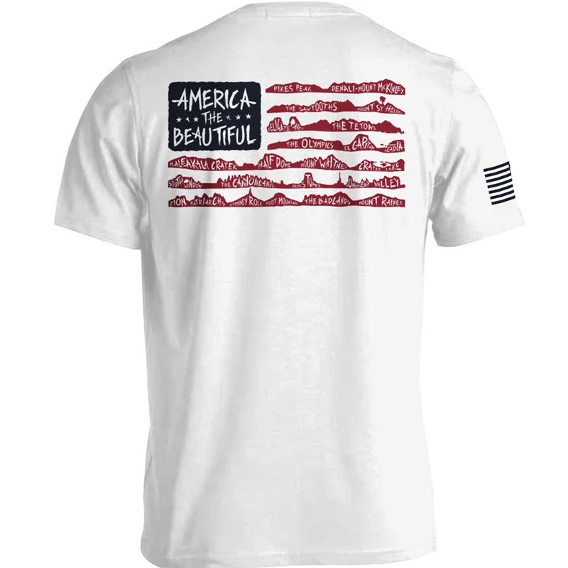 Men‘s Casual “America The Beautiful”  Printed Short Sleeve T-Shirt