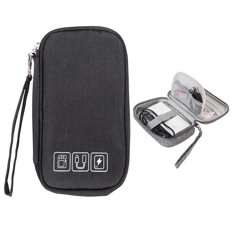 Home Portable Cable Digital Storage Bags Organizer USB Gadgets Wires Charger Power Battery Zipper Cosmetic Bag Case