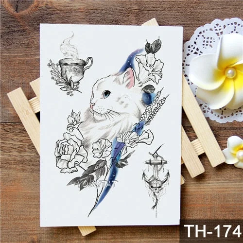 Waterproof Temporary Tattoo Stickers Rose Flowers Leaves Colorful Flash Tatto Sexy Arm Neck Body Art Fake Tattoos For Women Men