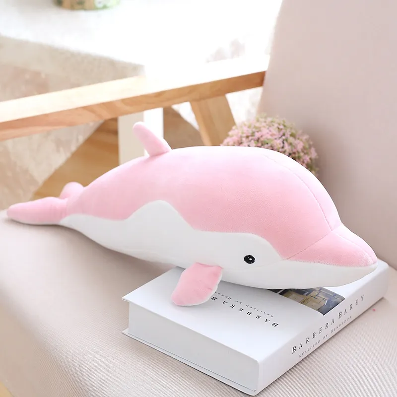 Kawaii Dolphin Plush Toy Cute Stuffed Soft Long Animal Pillow Doll