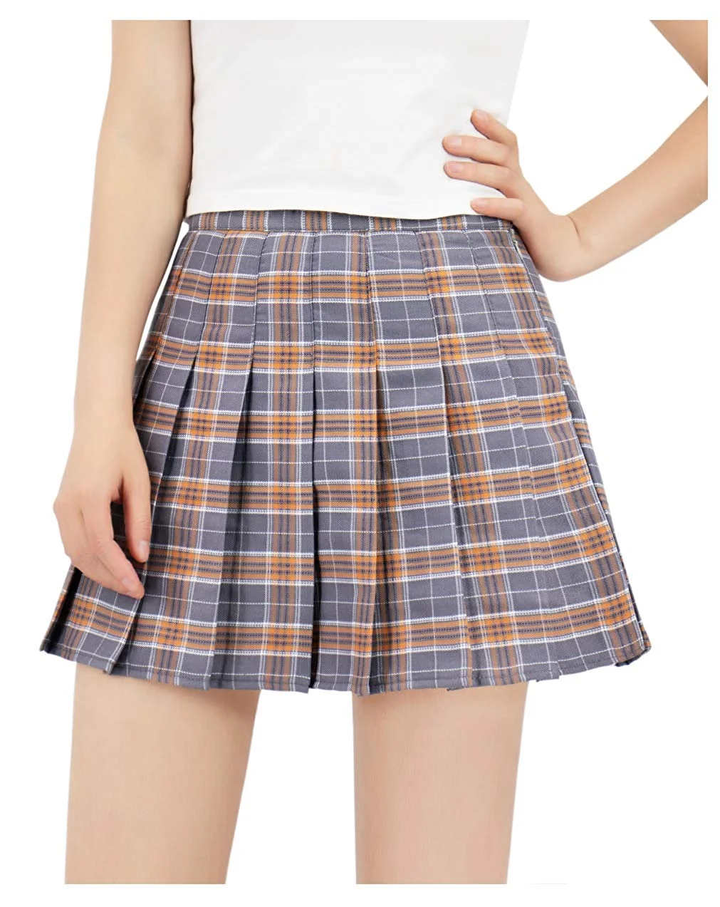 Plaid Skirt High Waist Japan School Girl Uniform Skirts   US Size
