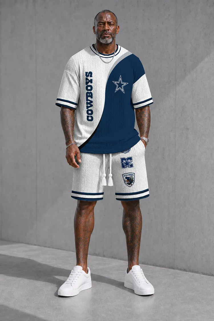 Dallas Cowboys  Men&rsquo;s Jacquard Cable-Knit Tee & Shorts Set