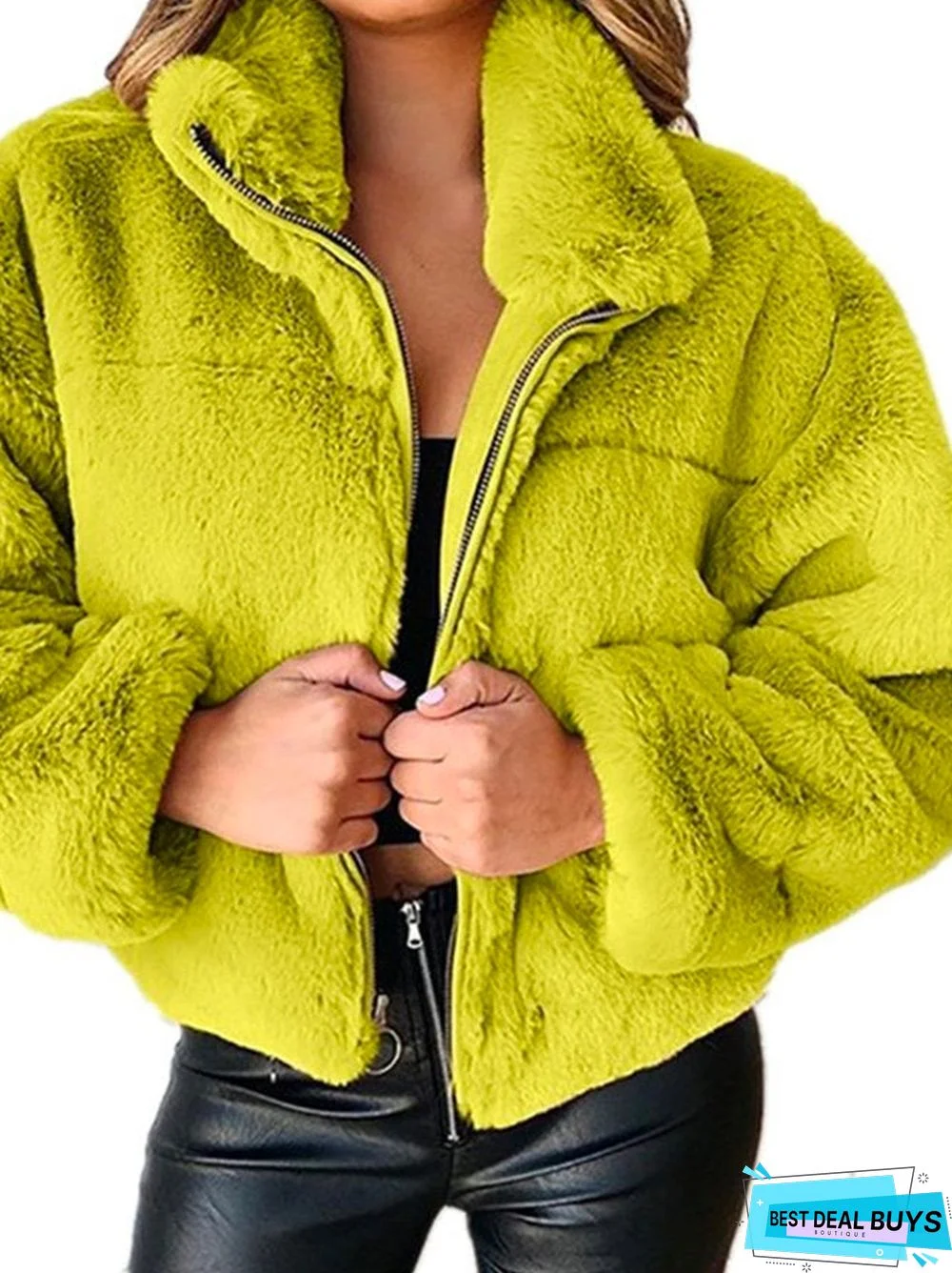 Zipper Cardigan Plush Warm Jacket