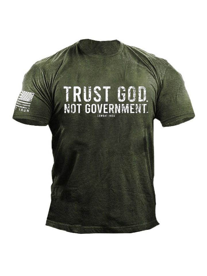 TRUST GOD Summer Loose Sports Collarless T-shirt