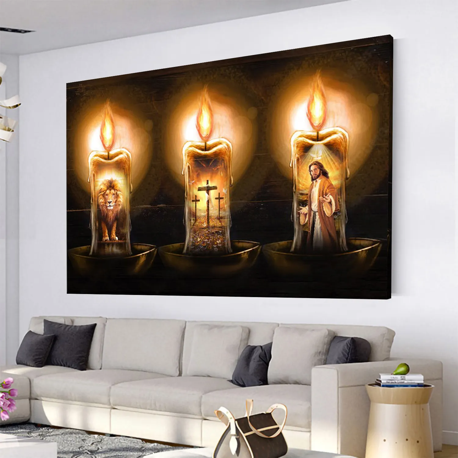 Jesus and lion Wall Art