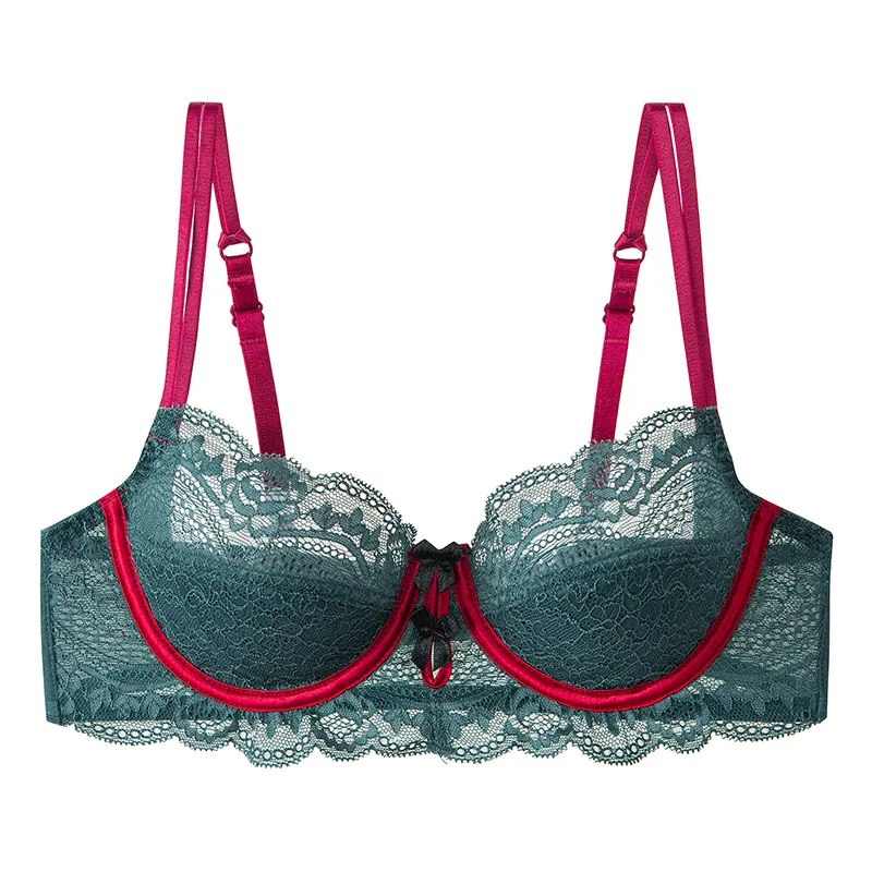 Churchf Sexy Lace Underwear Summer Thin Breathable Pure Lust Bra Bra Big Chest Small Gathering Pull Pick-Up