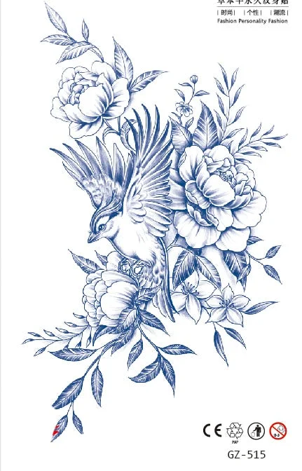 Temporary Waterproof Tattoo Stickers Butterfly Deer Rabbit Flower Juice Ink Lasting Boy Girl Chest Neck Hand Fake Bracelet Tatoo