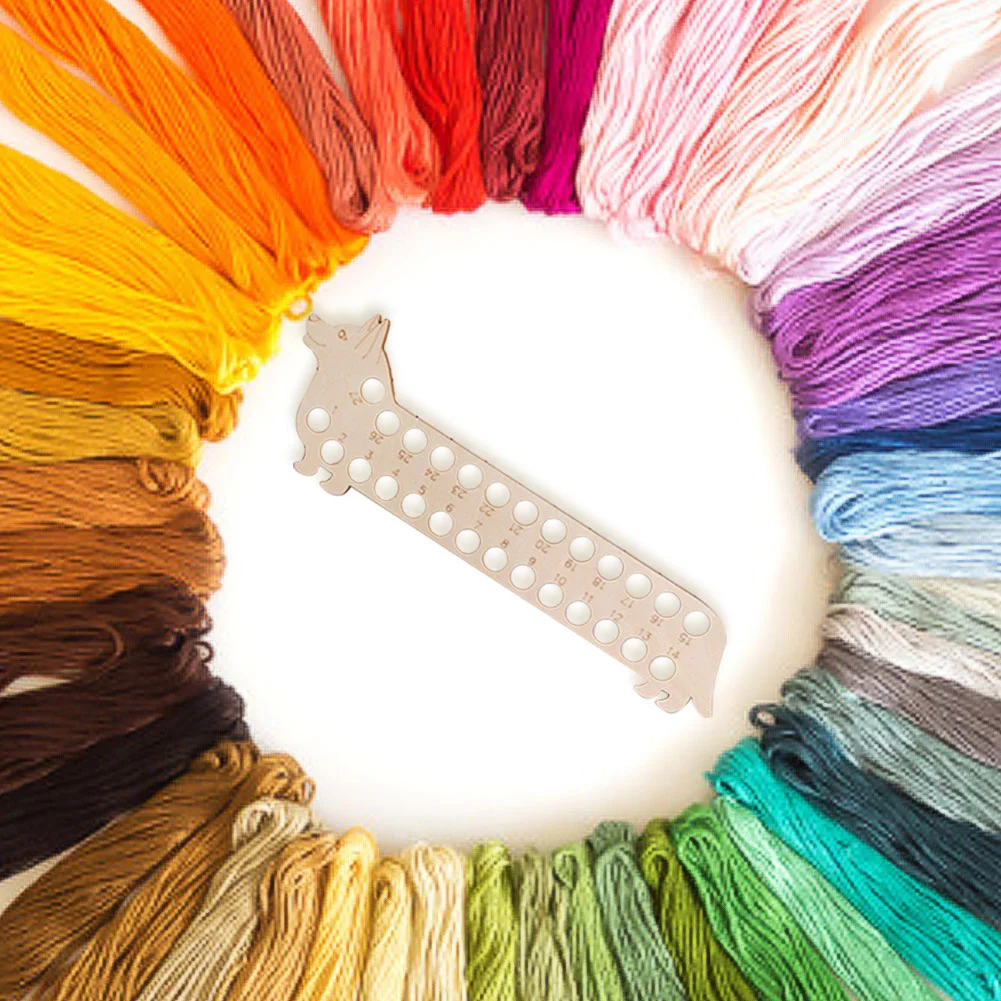 Wooden Carved Cross Stitch Thread Board Embroidery Thread Organizer(Dog)