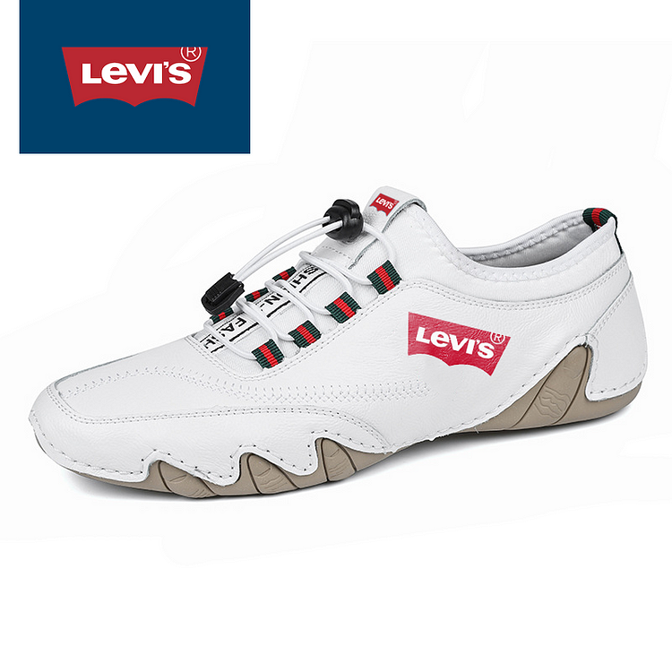 Levi's men's sneakers made of genuine leather, handmade, breathable and non-slip
