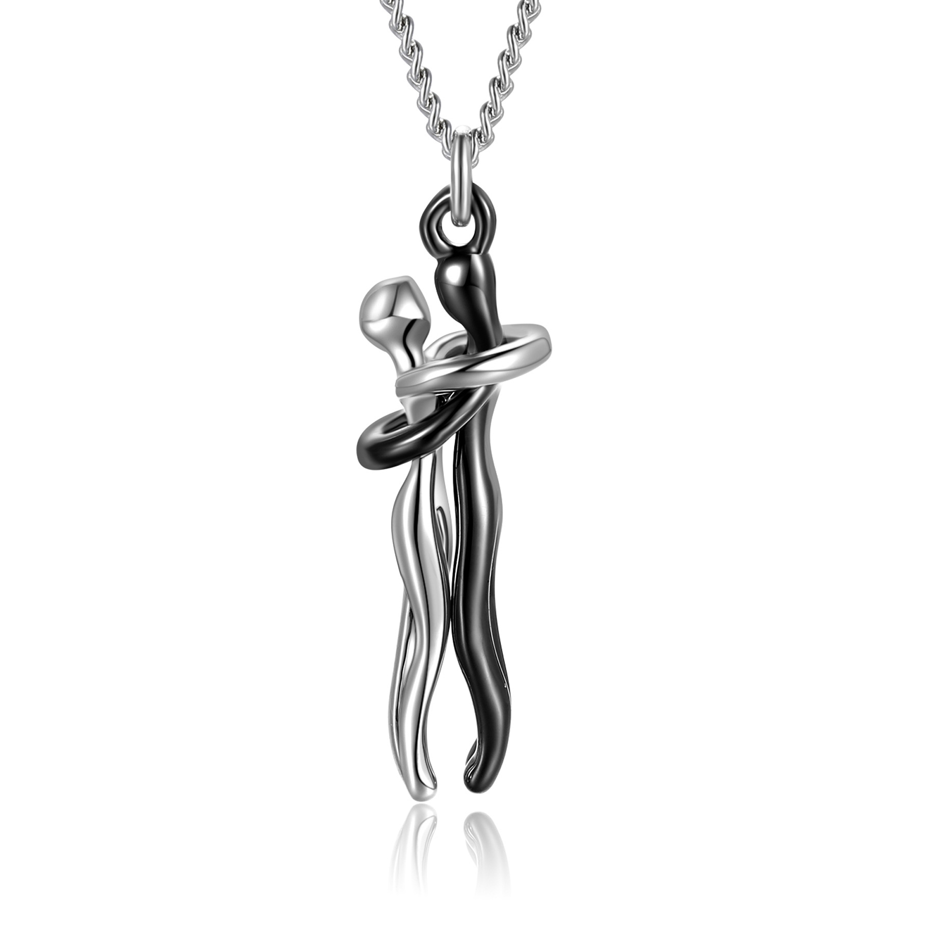 Mature Men & Women Love Hug Necklace Couple Jewelry Simple Temperament Clavicle Chain Valentines Day Lover Gift