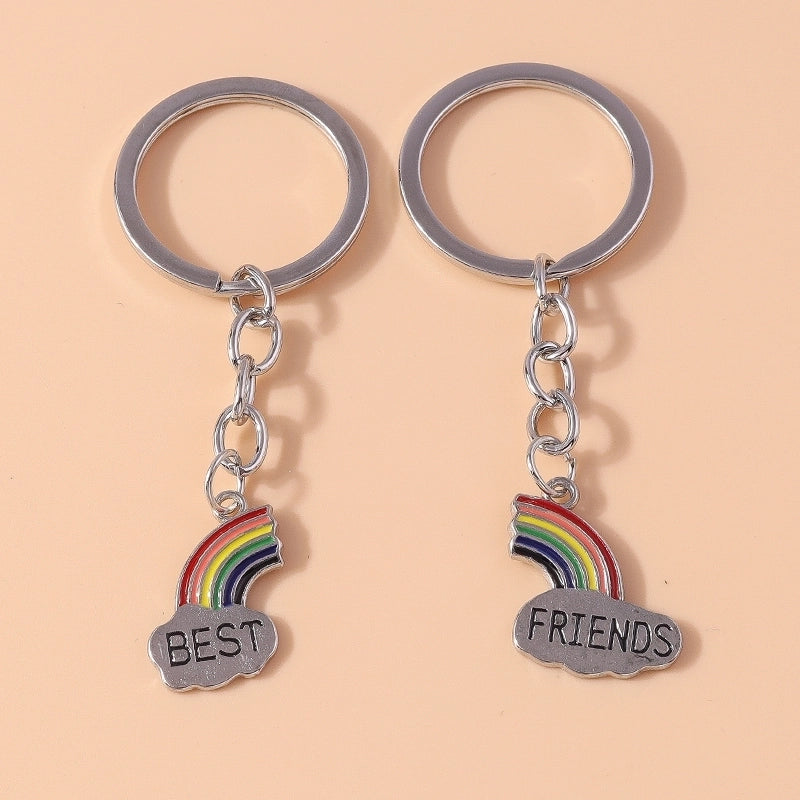 Casual Minimalist Commute Letter Rainbow Alloy Keychain