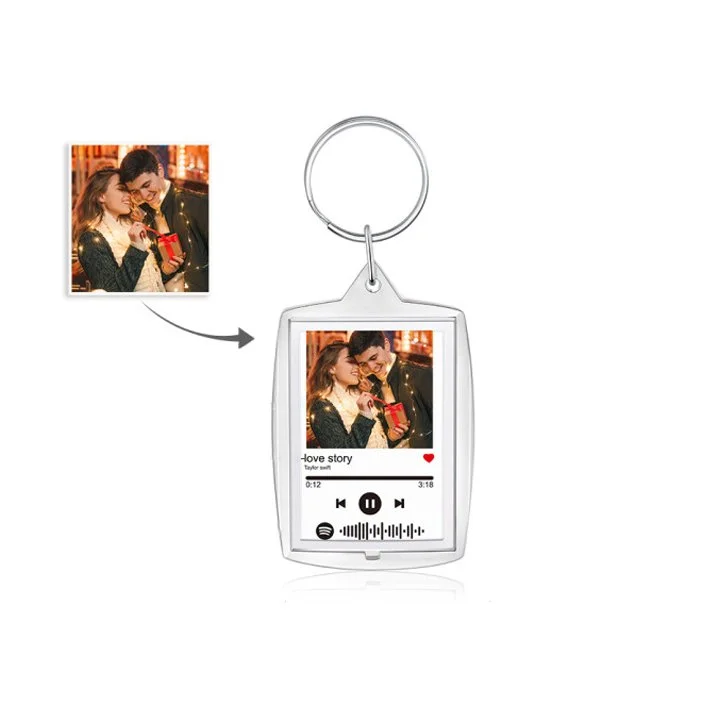 Scannable Spotify Code Keychain Custom Photo Music Keychain